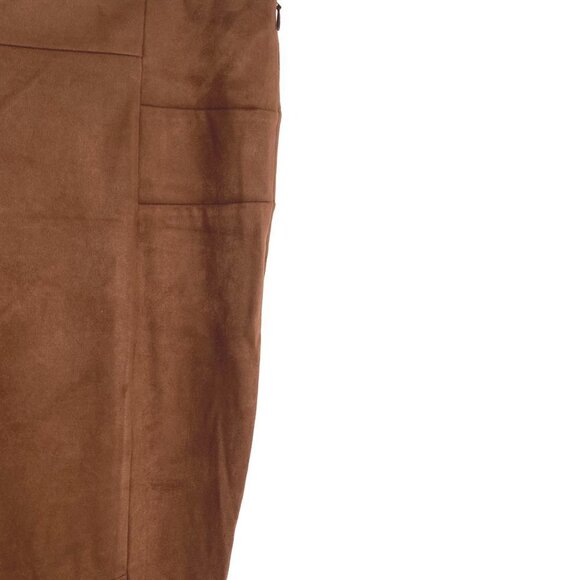 Sundance Catalog Pants‎ Leggings Size 14 Faux Suede Ankle Zip Brown PT-1913 - Picture 4 of 9
